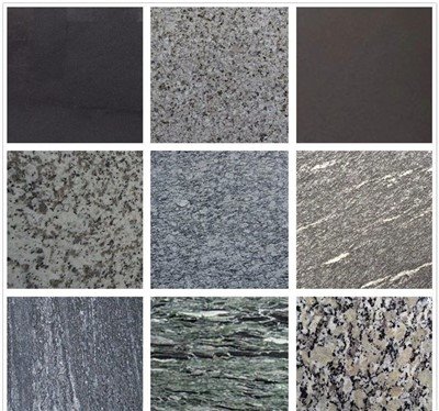 Lachin natirèl gri blan nwa jòn vèt Granite