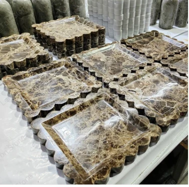 Scalloped Emperador nwa Marble Plato