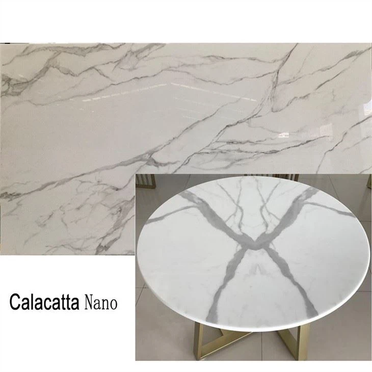 Nano Crystallize Glass Calacatta White Round Table