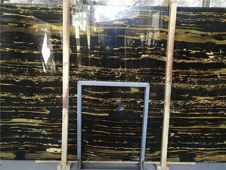 Black And Gold Portoro Marble For Countertop Background Bathroom Tiles