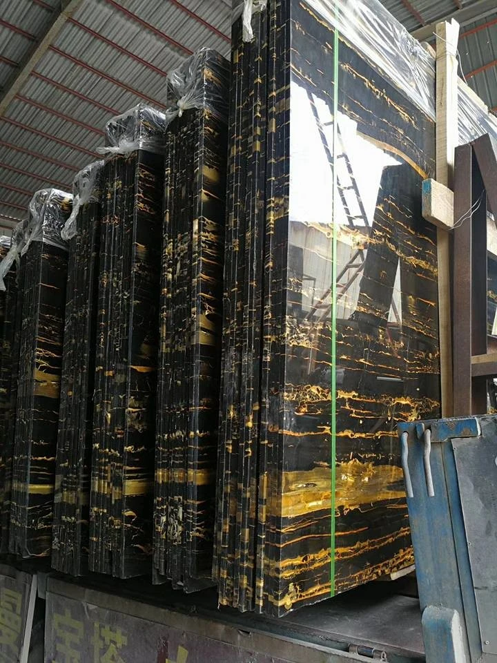 Black And Gold Portoro Marble For Countertop Background Bathroom Tiles