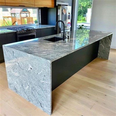 Viscount Blan Granite Slab pou mi / kontwa / zile